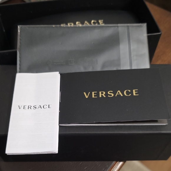 Versace Women's Sunglasses with Gold Versace Logo Accents - Picture 9 of 12